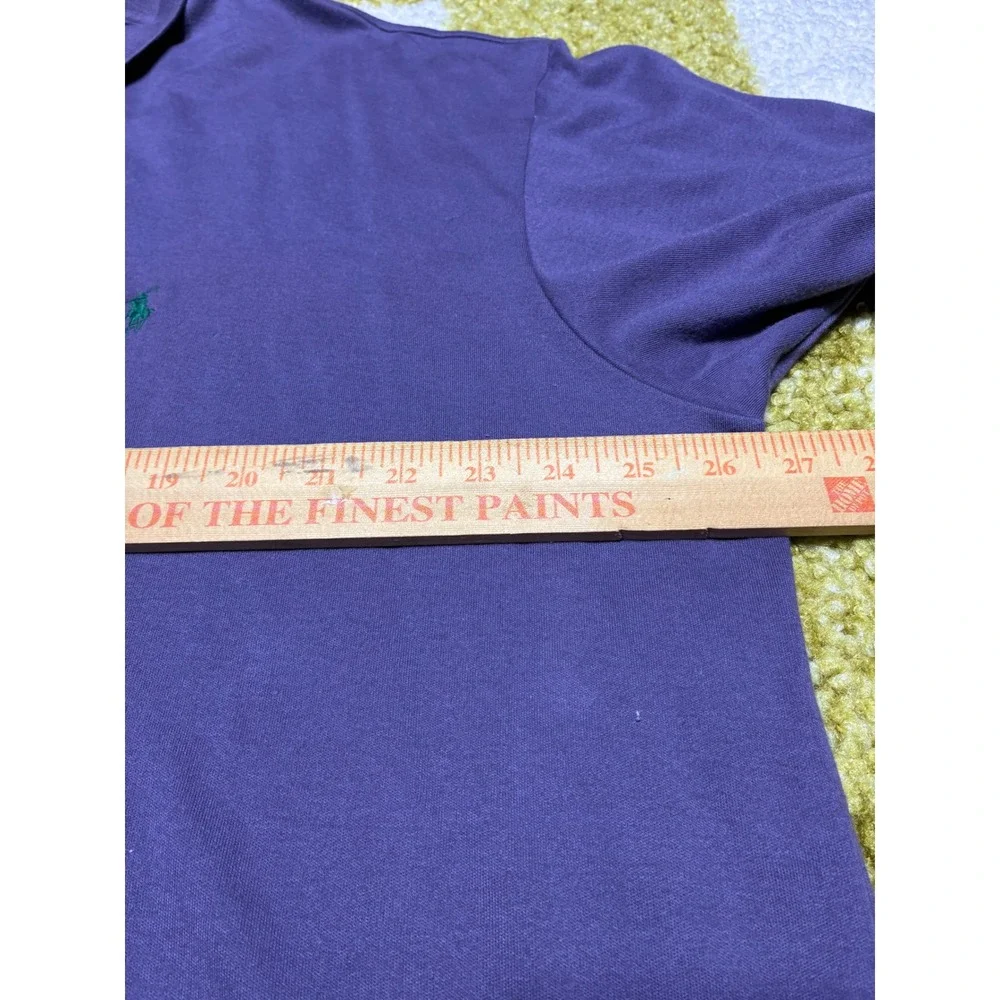 Polo Ralph Lauren Mens XL Purple Short Sleeve Polo Shirt Green Pony Logo Vintage